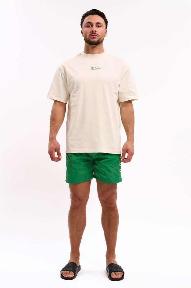 MEN SPLIT SWIM SHORTS MM1 HS25 21 508 GREEN/WHITE